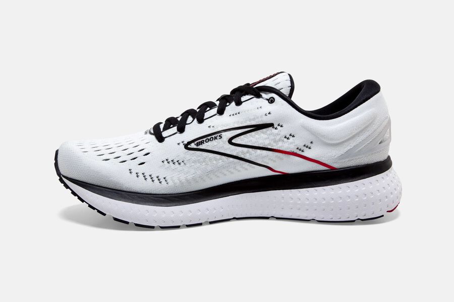 Brooks Israel Glycerin 19 Road Running Shoes Mens - White/Black/Red - FDK-864157